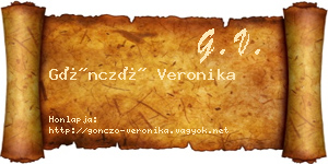 Göncző Veronika névjegykártya